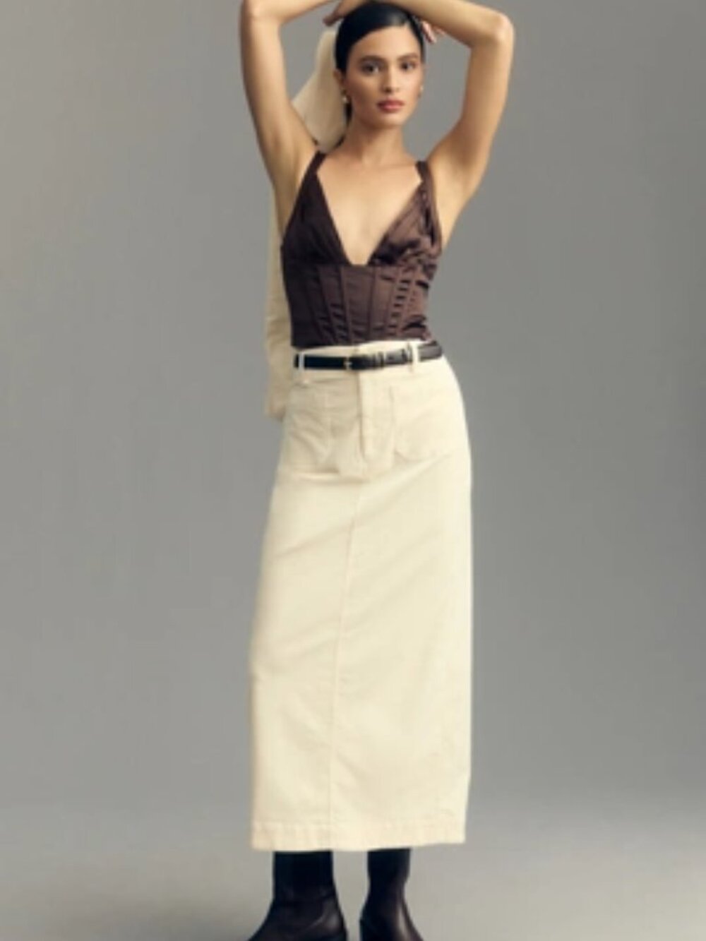 Maeve for Anthropologie Colette Corduroy Maxi Skirt